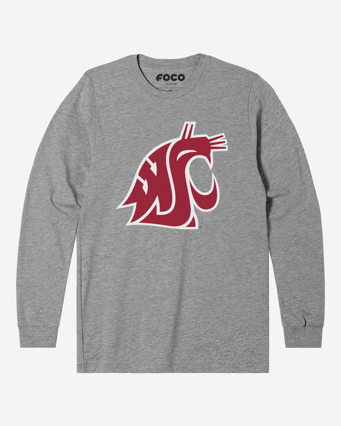 Washington State Cougars Primary Logo Long Sleeve T-Shirt FOCO Athletic Heather S - FOCO.com