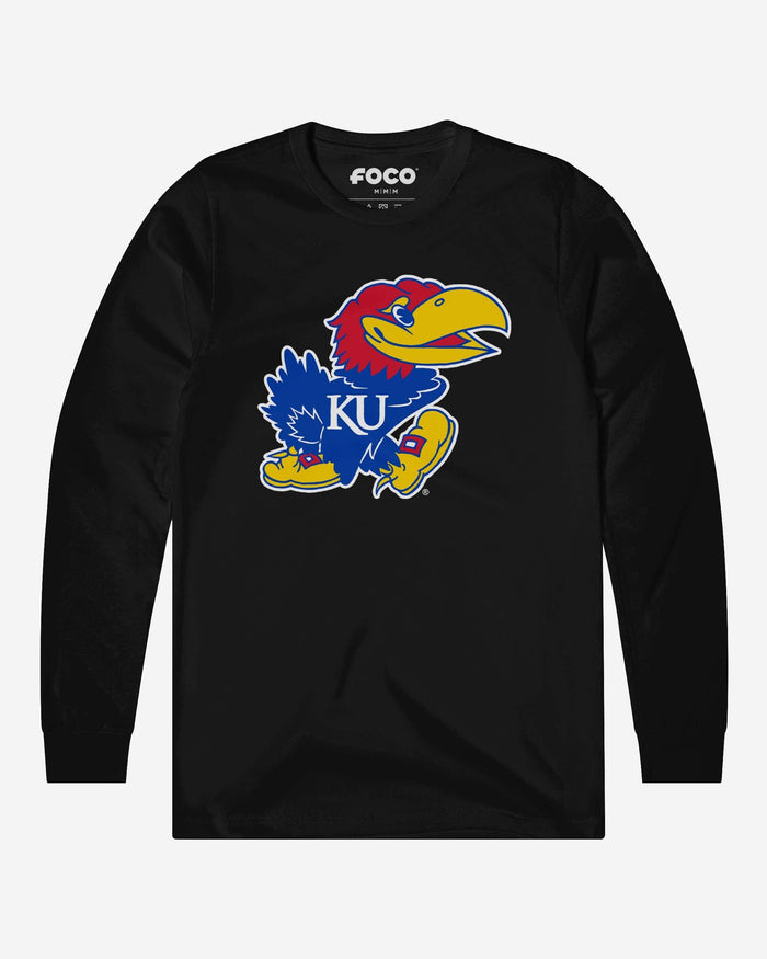 Kansas Jayhawks Primary Logo Long Sleeve T-Shirt FOCO Black S - FOCO.com