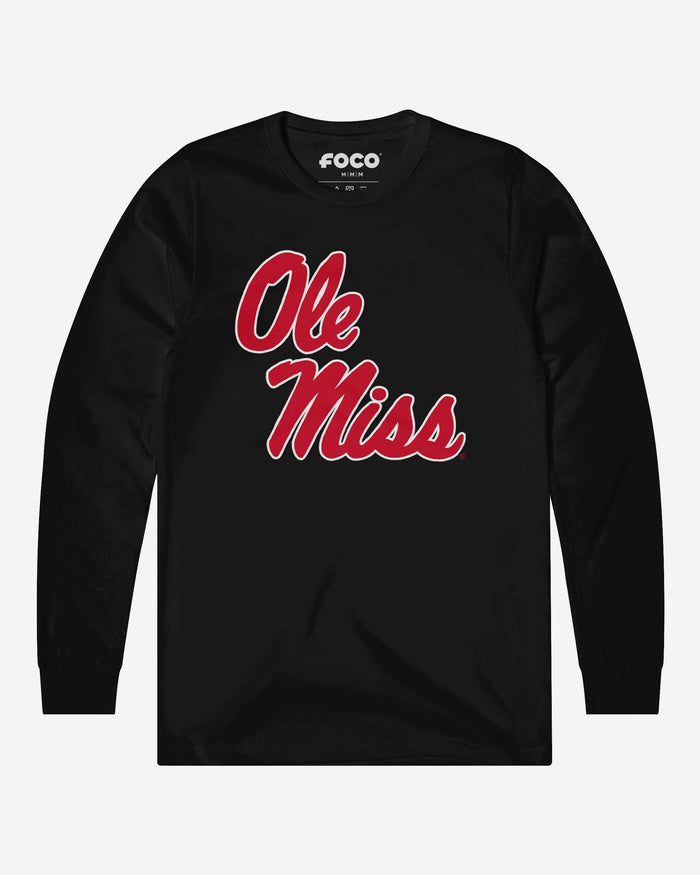 Ole Miss Rebels Primary Logo Long Sleeve T-Shirt FOCO Black S - FOCO.com