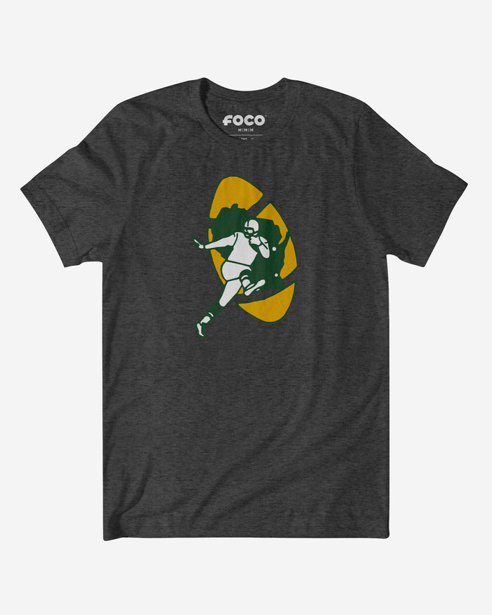 Green Bay Packers 1961 Retro Logo T-Shirt FOCO Dark Grey Heather S - FOCO.com