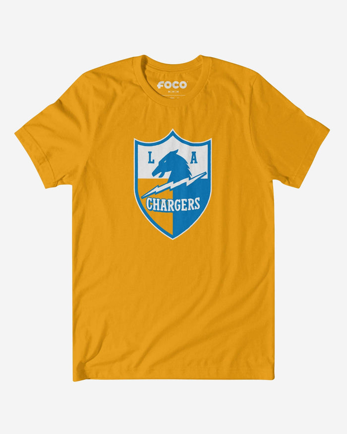 Los Angeles Chargers 1961 Retro Logo T-Shirt FOCO Gold S - FOCO.com