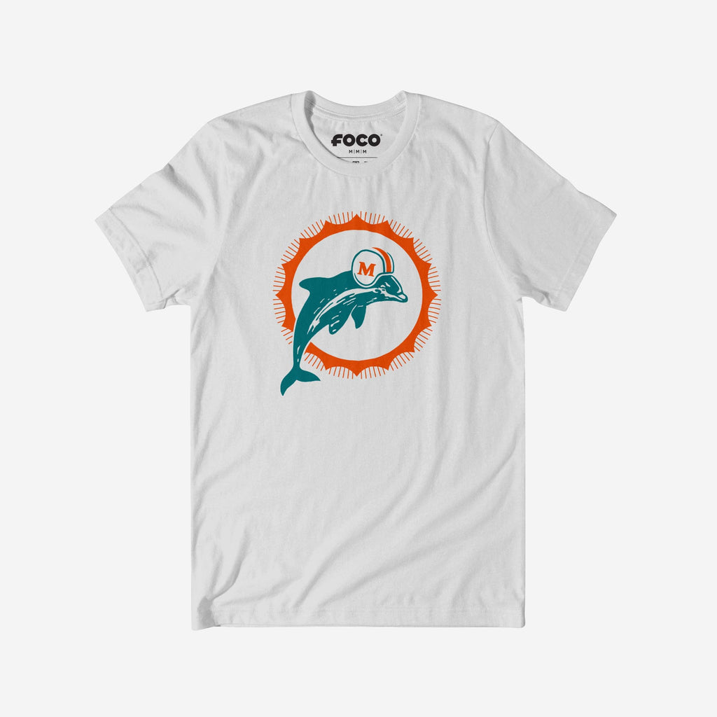 Miami Dolphins 1966 Retro Logo T-Shirt FOCO White S - FOCO.com