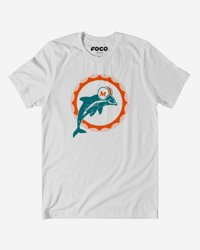 Miami Dolphins 1966 Retro Logo T-Shirt FOCO White S - FOCO.com