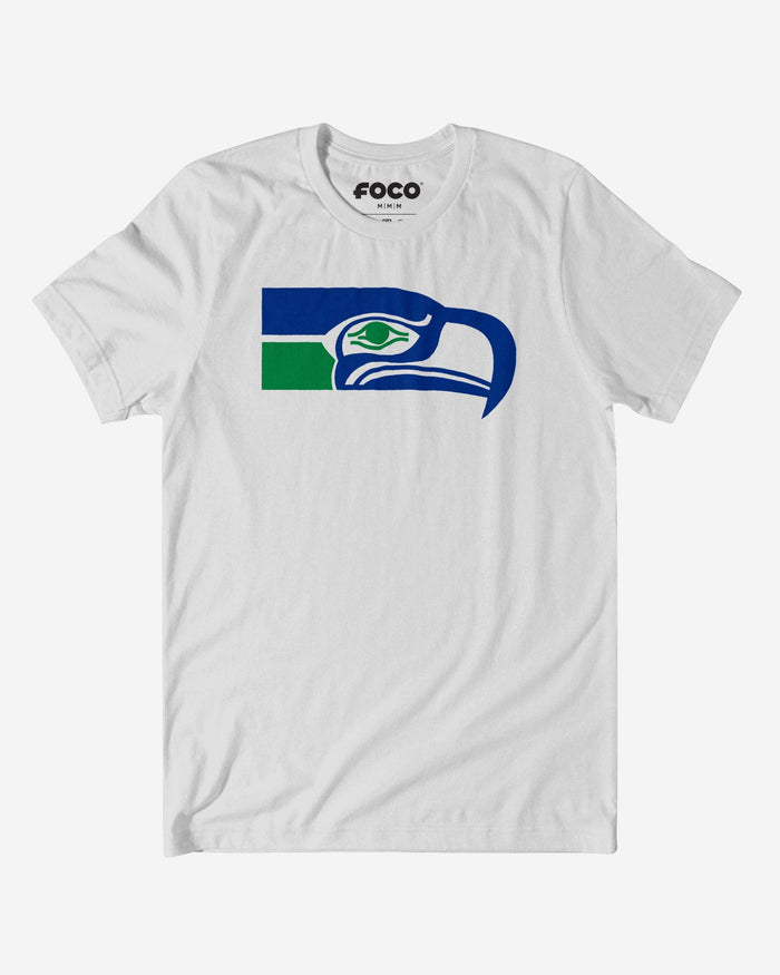 Seattle Seahawks 1976 Retro Logo T-Shirt FOCO White S - FOCO.com