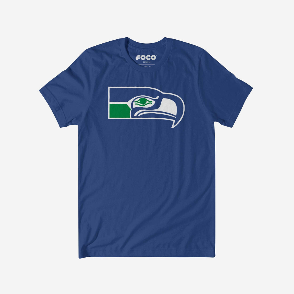 Seattle Seahawks 1976 Retro Logo T-Shirt FOCO True Royal S - FOCO.com