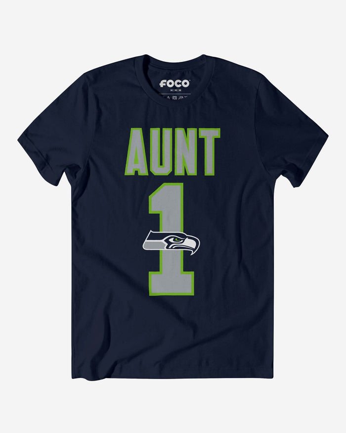 Seattle Seahawks Number 1 Aunt T-Shirt FOCO S - FOCO.com