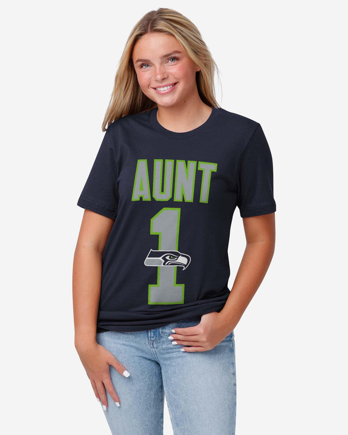 Seattle Seahawks Number 1 Aunt T-Shirt FOCO - FOCO.com