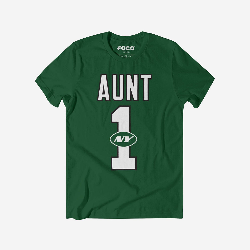 New York Jets Number 1 Aunt T-Shirt FOCO S - FOCO.com