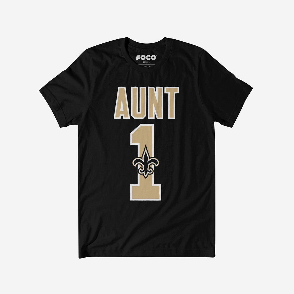 New Orleans Saints Number 1 Aunt T-Shirt FOCO S - FOCO.com
