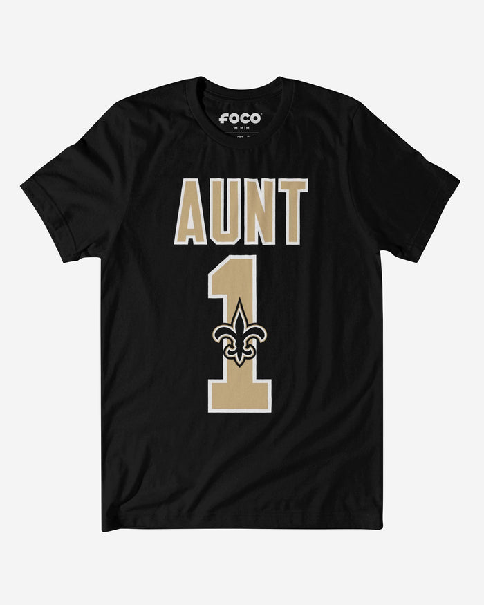 New Orleans Saints Number 1 Aunt T-Shirt FOCO S - FOCO.com