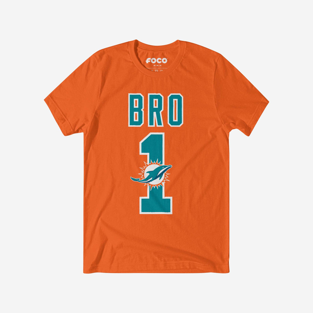 Miami Dolphins Number 1 Bro T-Shirt FOCO S - FOCO.com