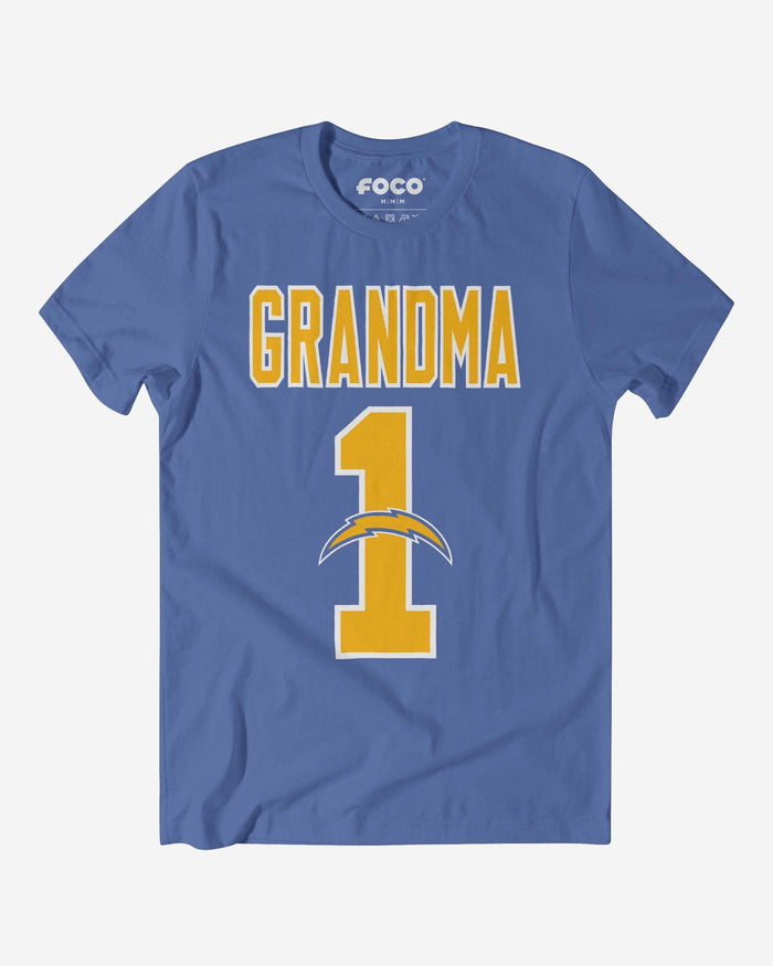 Los Angeles Chargers Number 1 Grandma T-Shirt FOCO S - FOCO.com