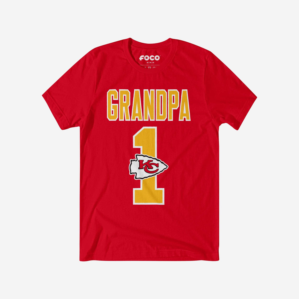 Kansas City Chiefs Number 1 Grandpa T-Shirt FOCO S - FOCO.com