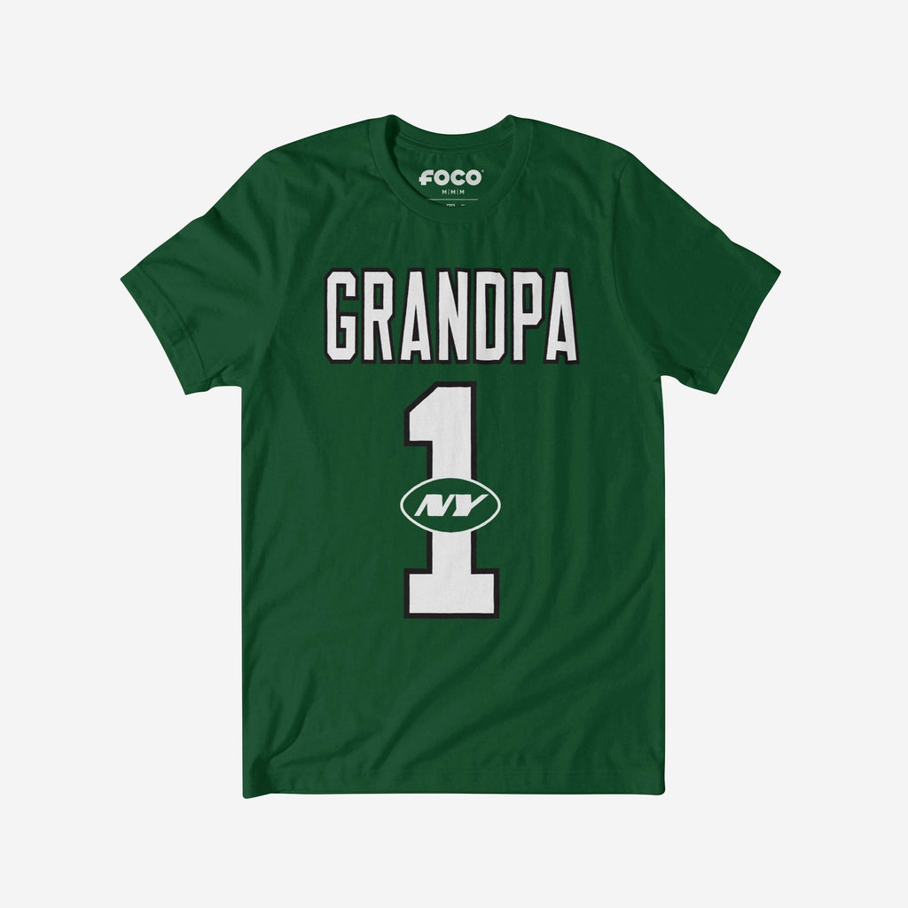 New York Jets Number 1 Grandpa T-Shirt FOCO S - FOCO.com