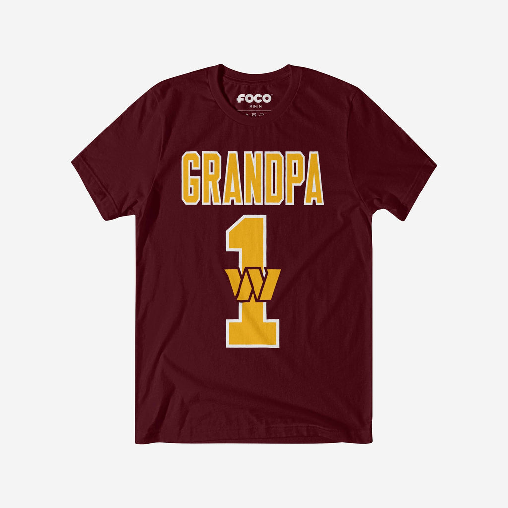 Washington Commanders Number 1 Grandpa T-Shirt FOCO S - FOCO.com