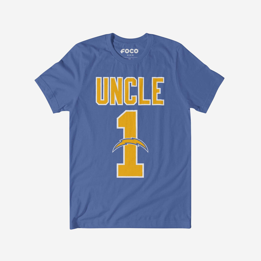 Los Angeles Chargers Number 1 Uncle T-Shirt FOCO S - FOCO.com