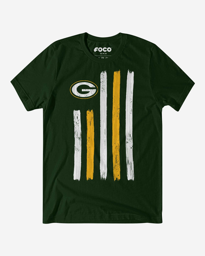 Green Bay Packers Brushstroke Flag T-Shirt FOCO S - FOCO.com