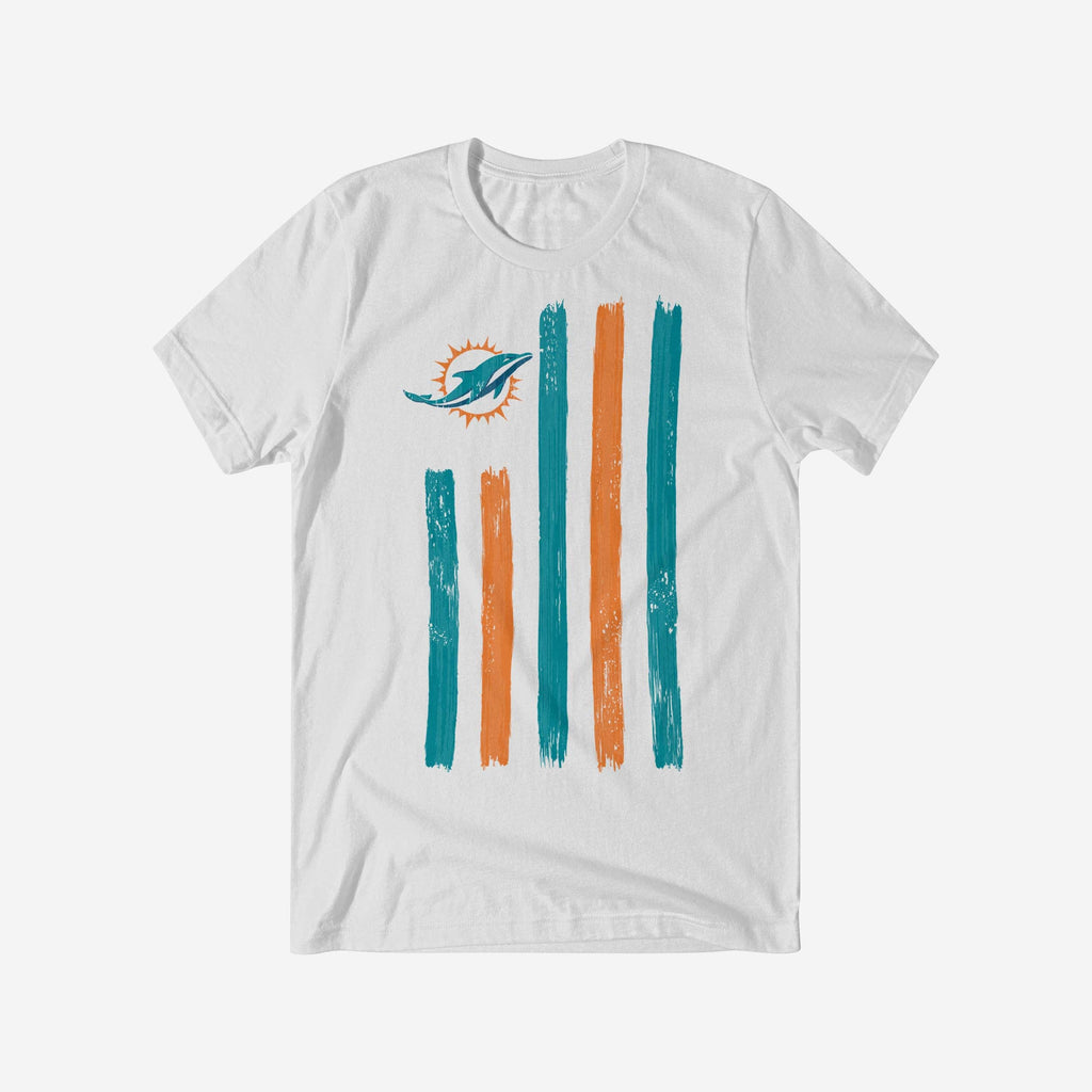 Miami Dolphins Brushstroke Flag T-Shirt FOCO S - FOCO.com