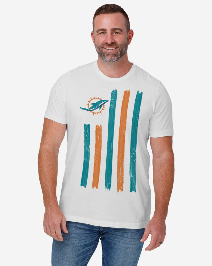 Miami Dolphins Brushstroke Flag T-Shirt FOCO - FOCO.com