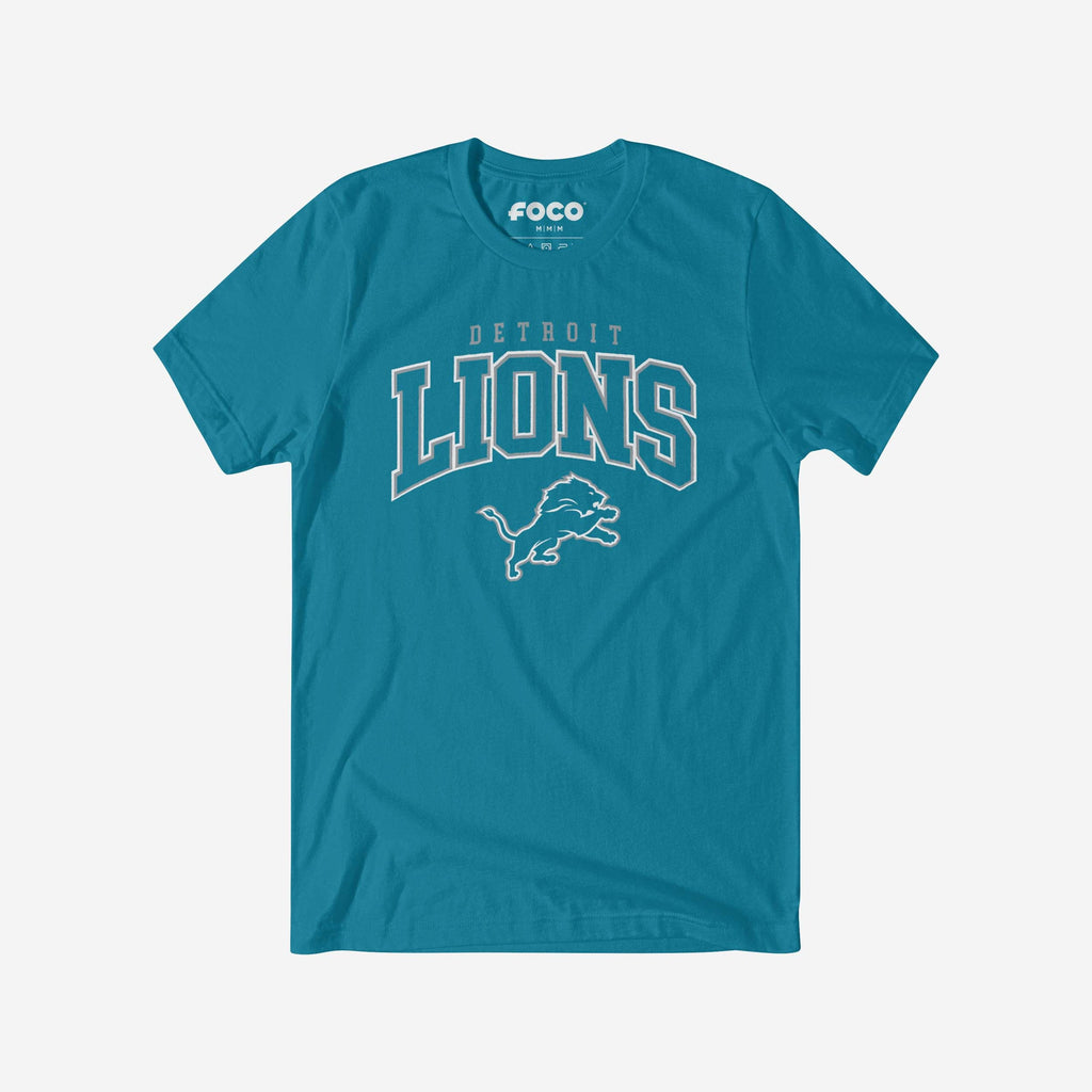 Detroit Lions Classic Logo T-Shirt FOCO Neon Blue S - FOCO.com