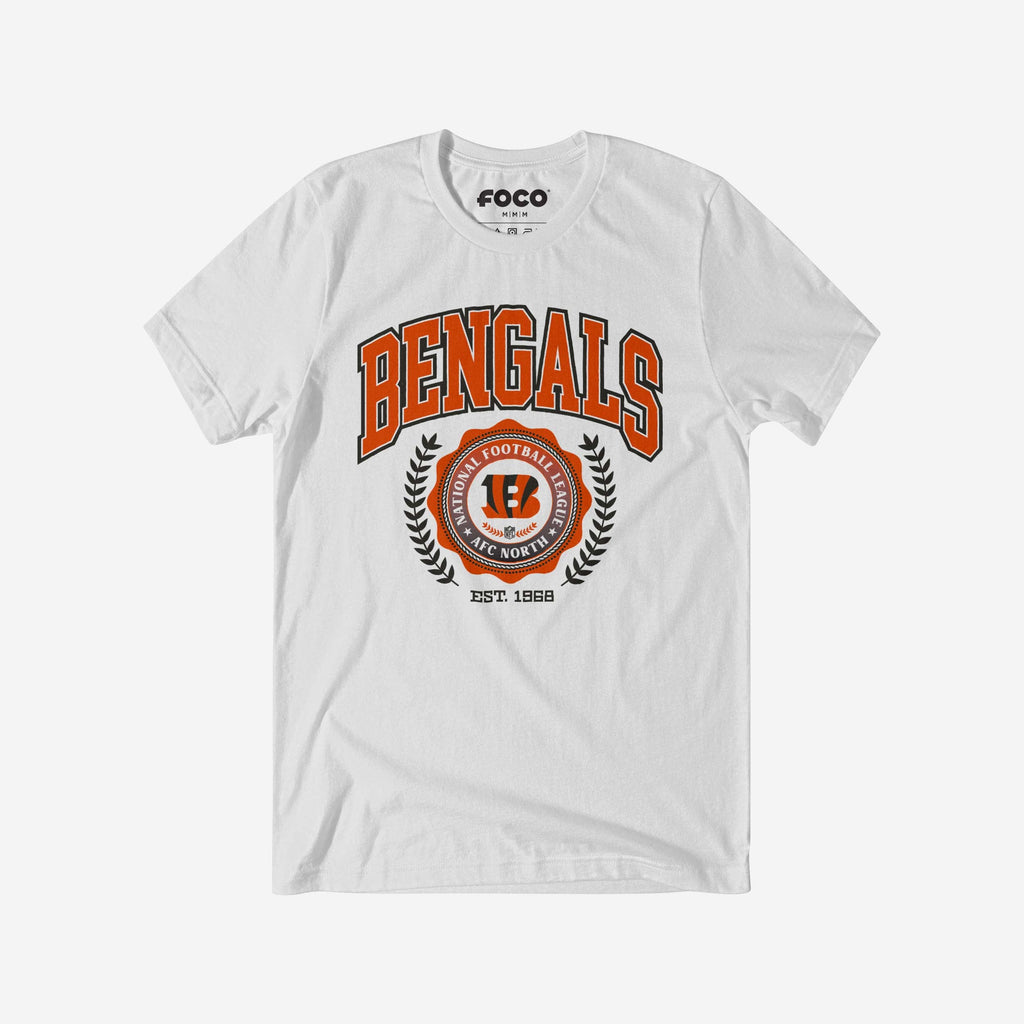 Cincinnati Bengals Team Crest T-Shirt FOCO White S - FOCO.com