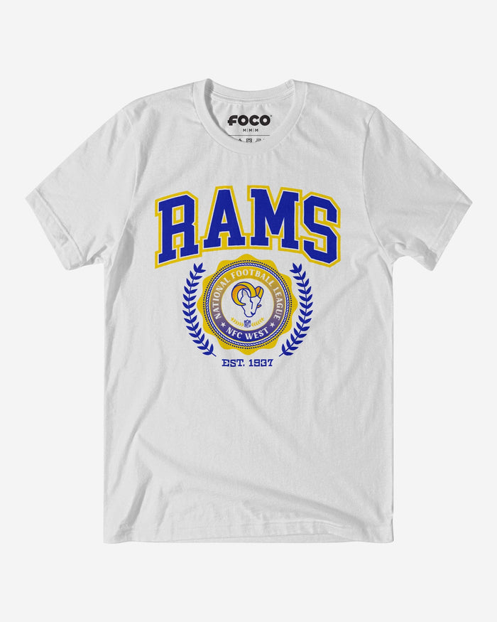 Los Angeles Rams Team Crest T-Shirt FOCO White S - FOCO.com