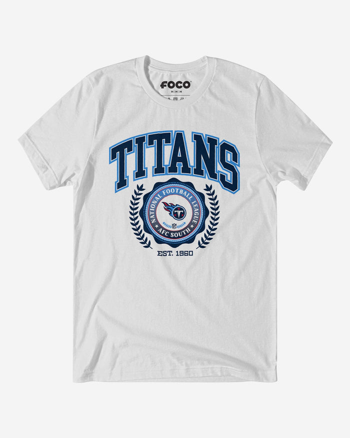 Tennessee Titans Team Crest T-Shirt FOCO White S - FOCO.com