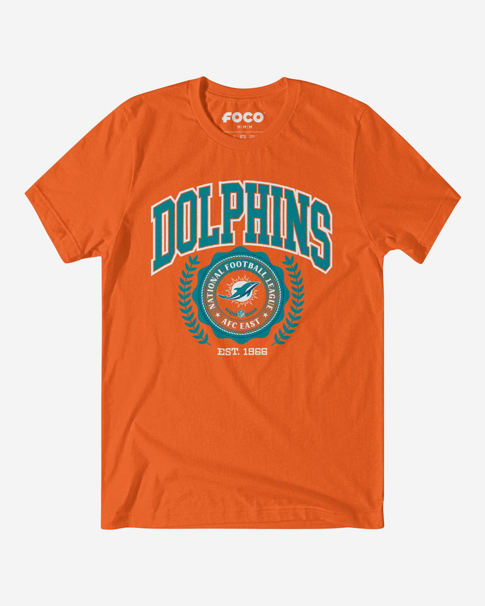 Miami Dolphins Team Crest T-Shirt FOCO Orange S - FOCO.com