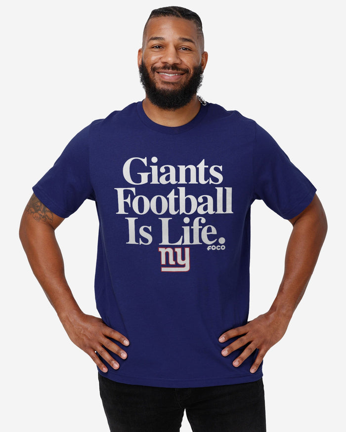 New York Giants Football is Life T-Shirt FOCO - FOCO.com