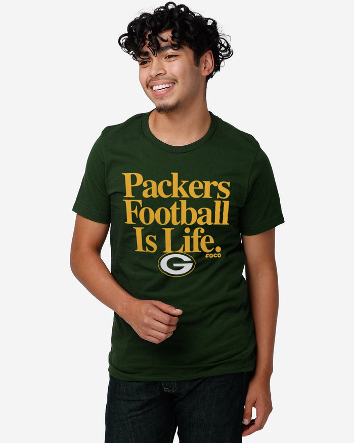 Green Bay Packers Football is Life T-Shirt FOCO - FOCO.com