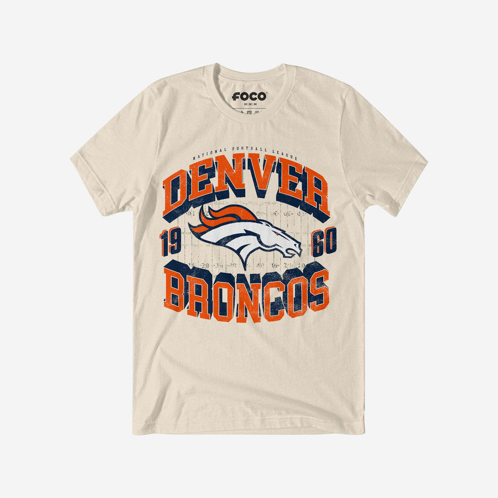 Denver Broncos Field Arched Wordmark T-Shirt FOCO S - FOCO.com