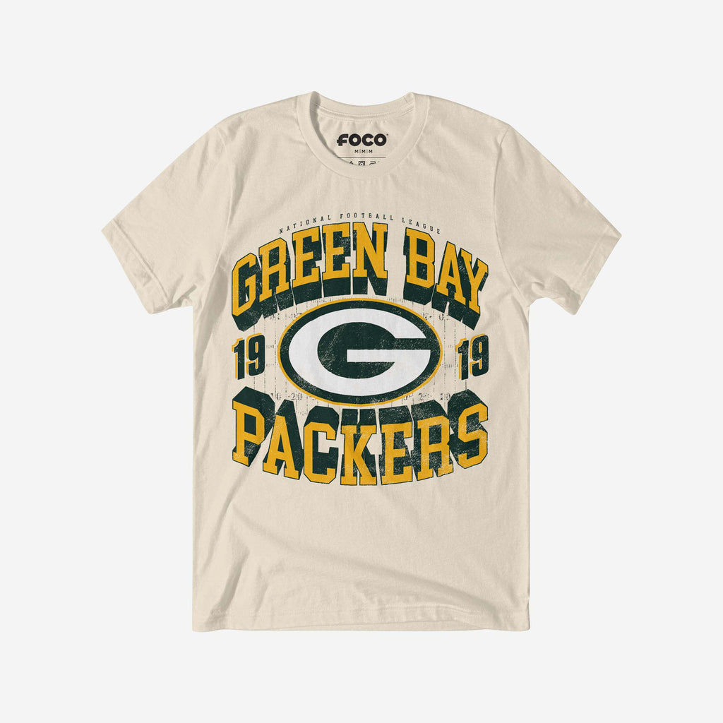 Green Bay Packers Field Arched Wordmark T-Shirt FOCO S - FOCO.com