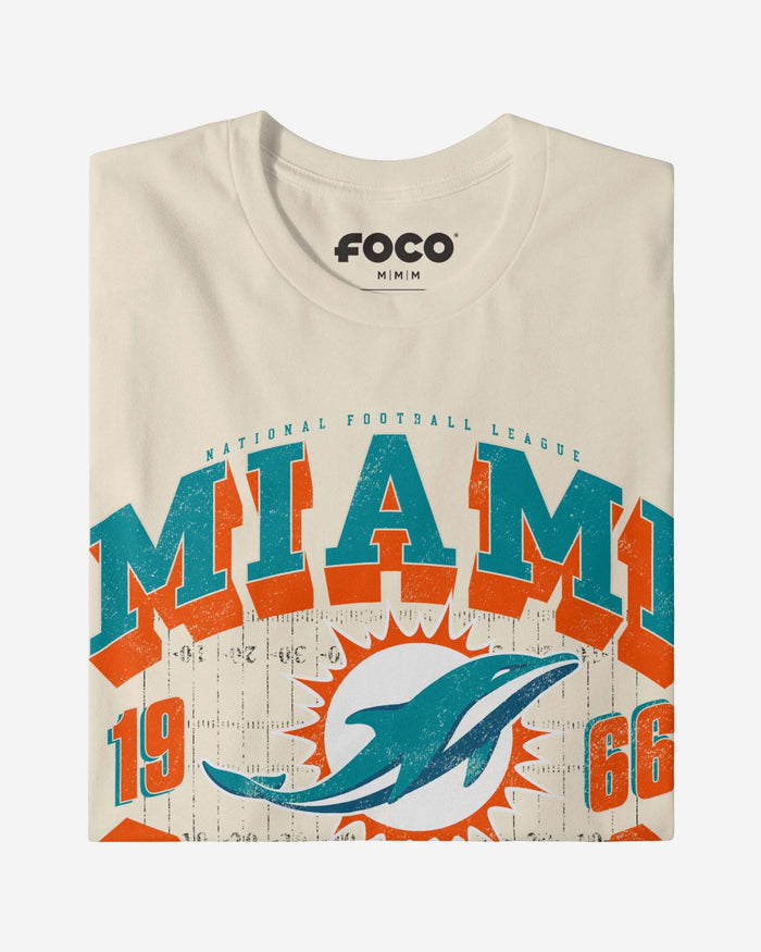 Miami Dolphins Field Arched Wordmark T-Shirt FOCO - FOCO.com