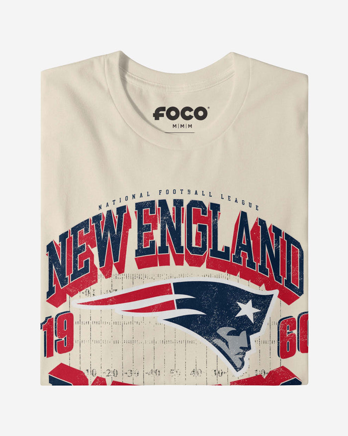 New England Patriots Field Arched Wordmark T-Shirt FOCO - FOCO.com