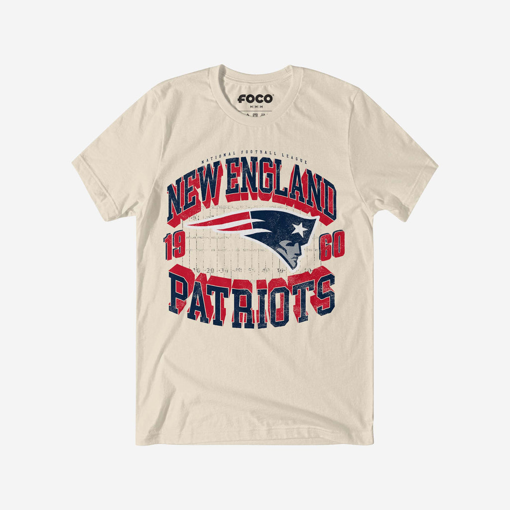 New England Patriots Field Arched Wordmark T-Shirt FOCO S - FOCO.com