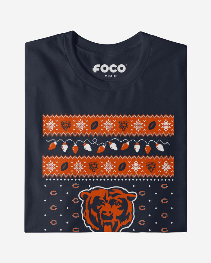 Chicago Bears Holiday Lights Sweater T-Shirt FOCO - FOCO.com