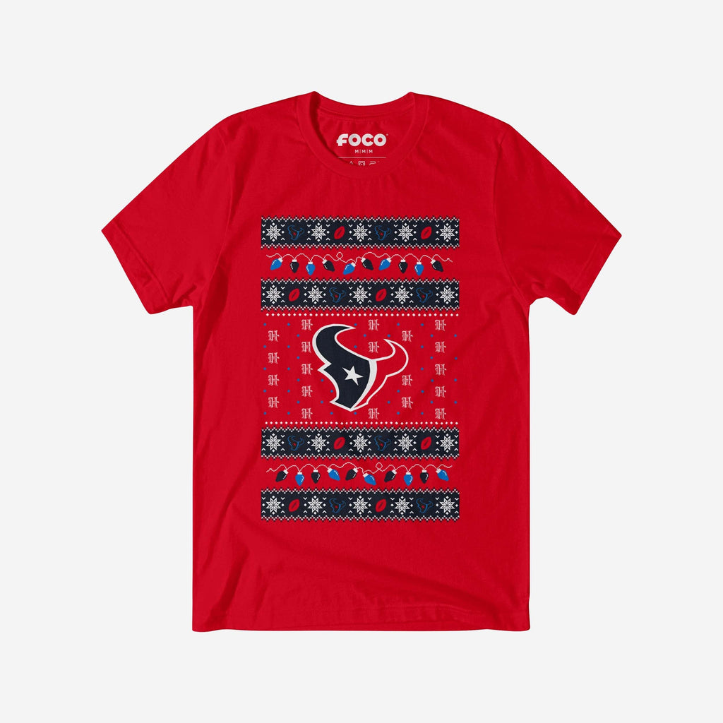 Houston Texans Holiday Lights Sweater T-Shirt FOCO S - FOCO.com