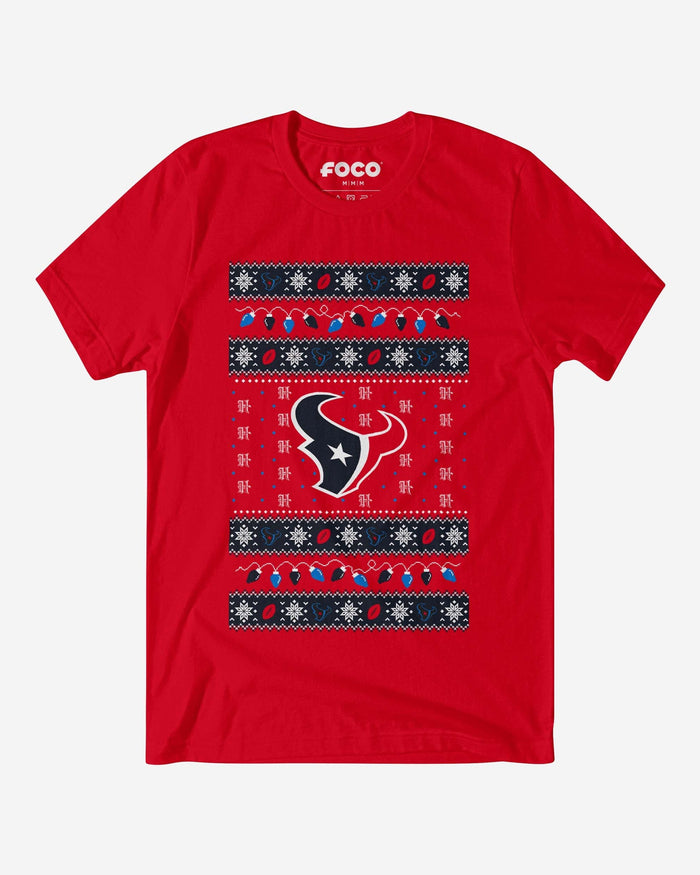 Houston Texans Holiday Lights Sweater T-Shirt FOCO S - FOCO.com