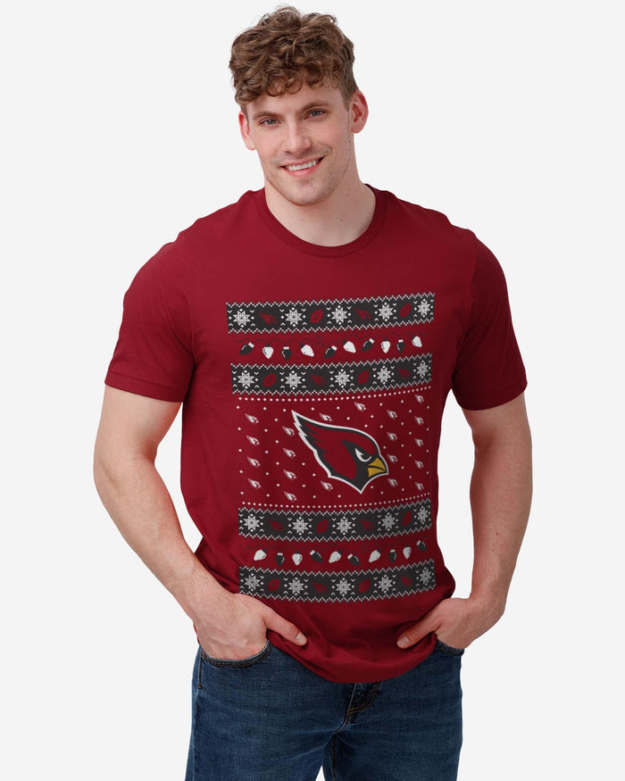 Arizona Cardinals Holiday Lights Sweater T-Shirt FOCO - FOCO.com