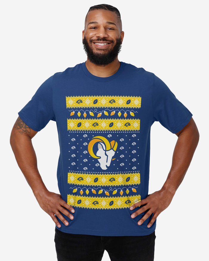 Los Angeles Rams Holiday Lights Sweater T-Shirt FOCO - FOCO.com