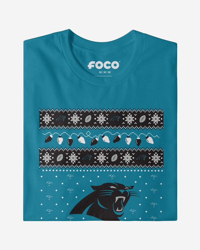 Carolina Panthers Holiday Lights Sweater T-Shirt FOCO - FOCO.com