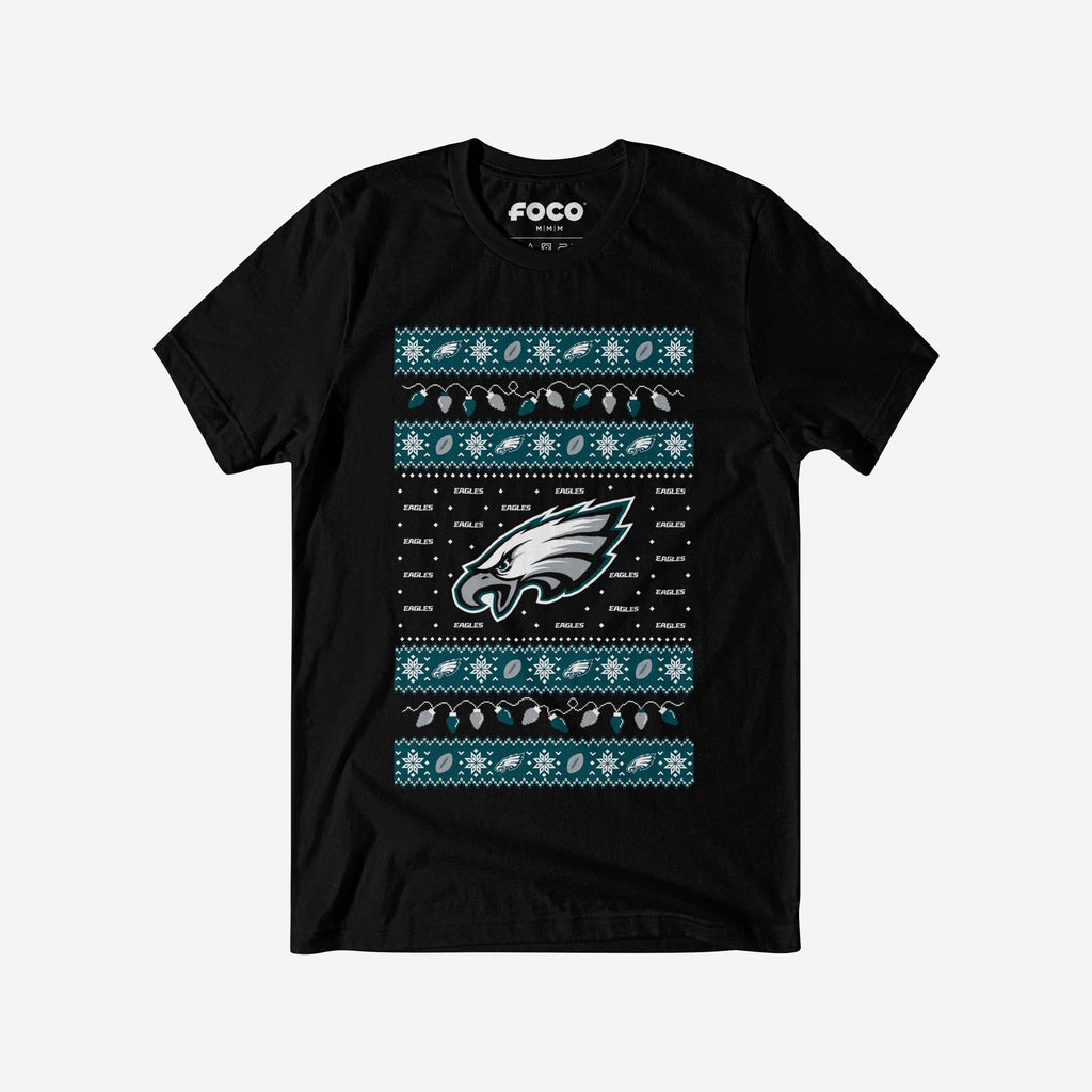 Philadelphia Eagles Holiday Lights Sweater T-Shirt FOCO S - FOCO.com