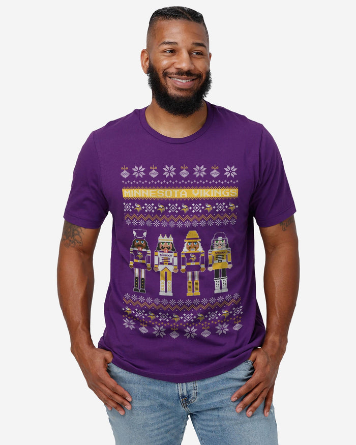 Minnesota Vikings Holiday Nutcracker Sweater T-Shirt FOCO - FOCO.com