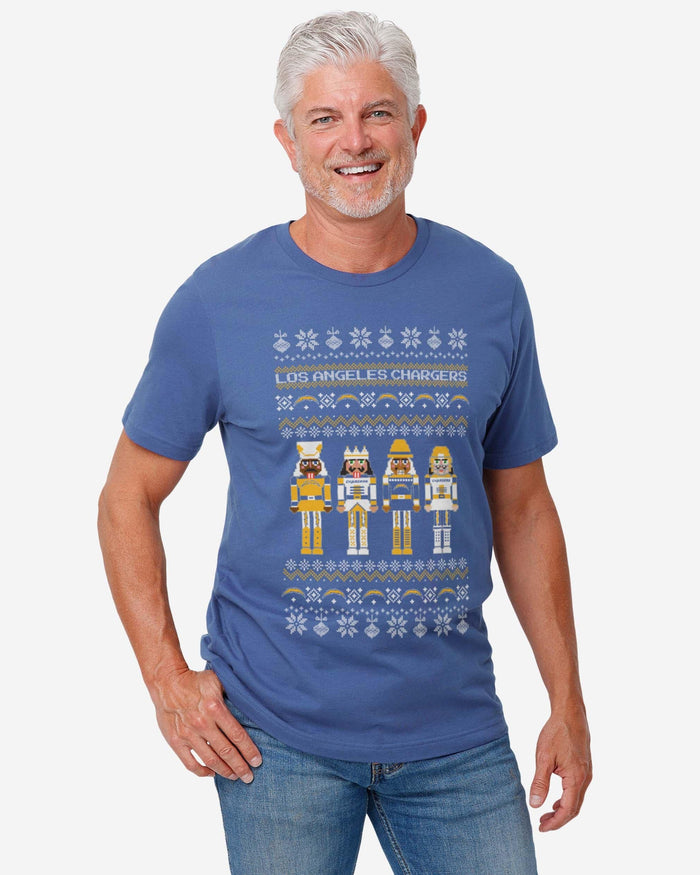 Los Angeles Chargers Holiday Nutcracker Sweater T-Shirt FOCO - FOCO.com