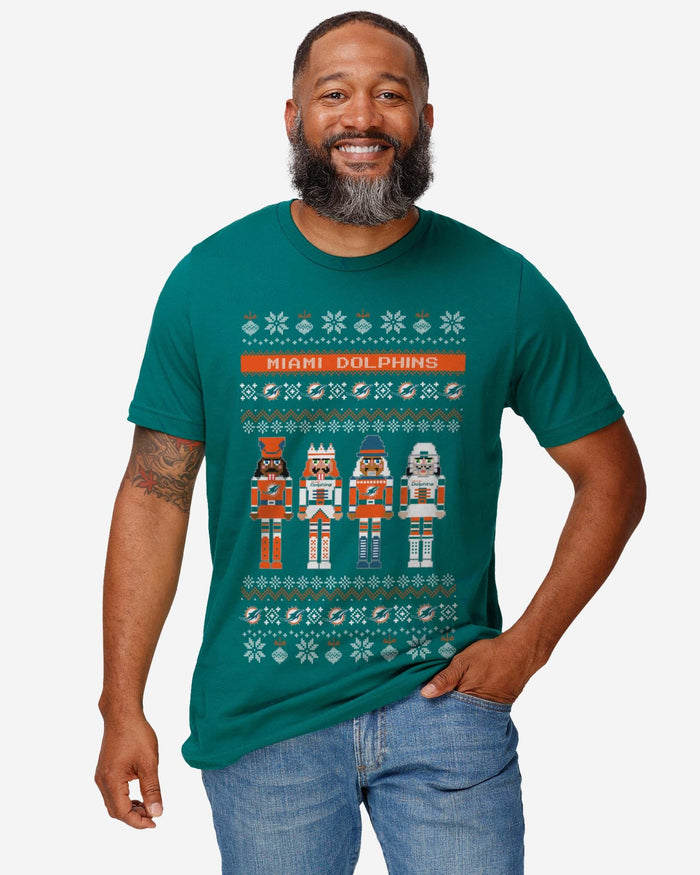 Miami Dolphins Holiday Nutcracker Sweater T-Shirt FOCO - FOCO.com