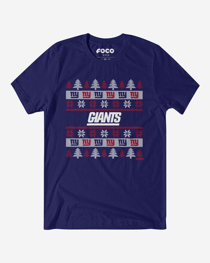 New York Giants Holiday Sweater T-Shirt FOCO S - FOCO.com