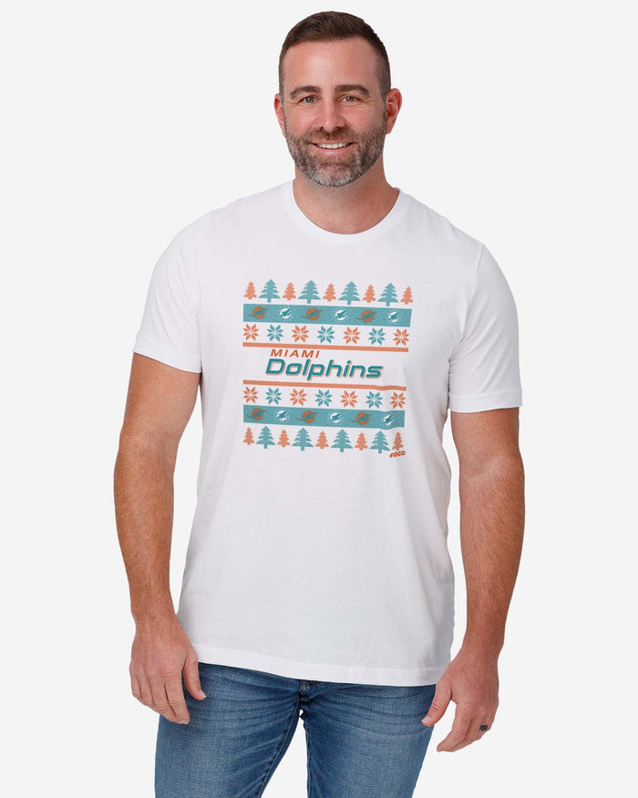 Miami Dolphins Holiday Sweater T-Shirt FOCO - FOCO.com