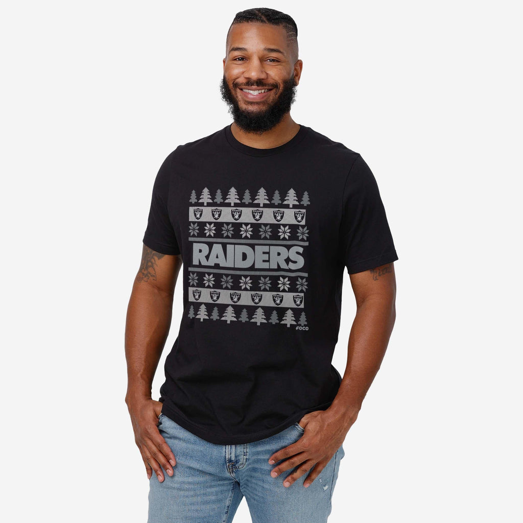 Las Vegas Raiders Holiday Sweater T-Shirt FOCO