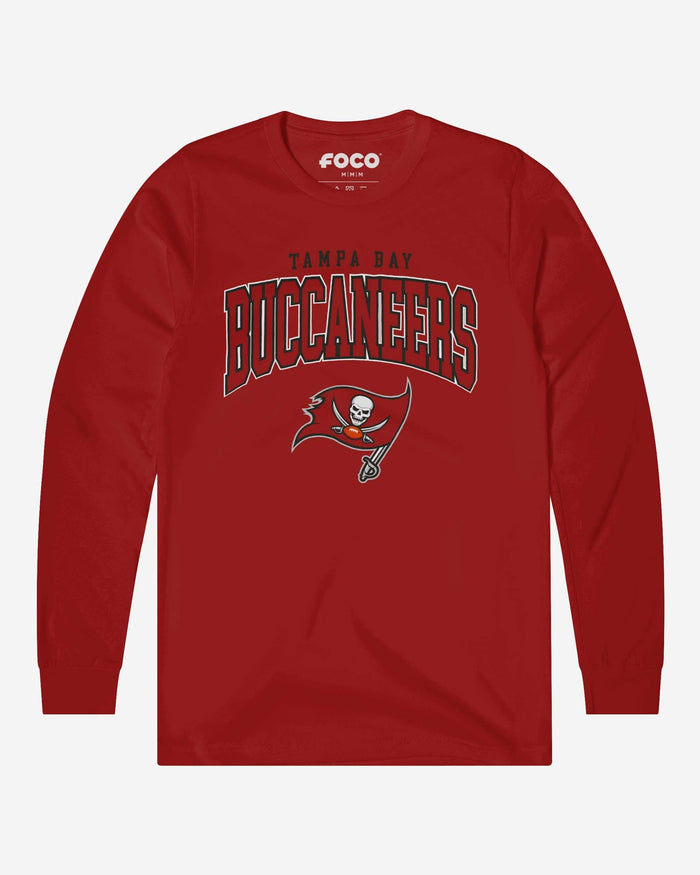 Tampa Bay Buccaneers Classic Arched Logo Long Sleeve T-Shirt FOCO Canvas Red S - FOCO.com