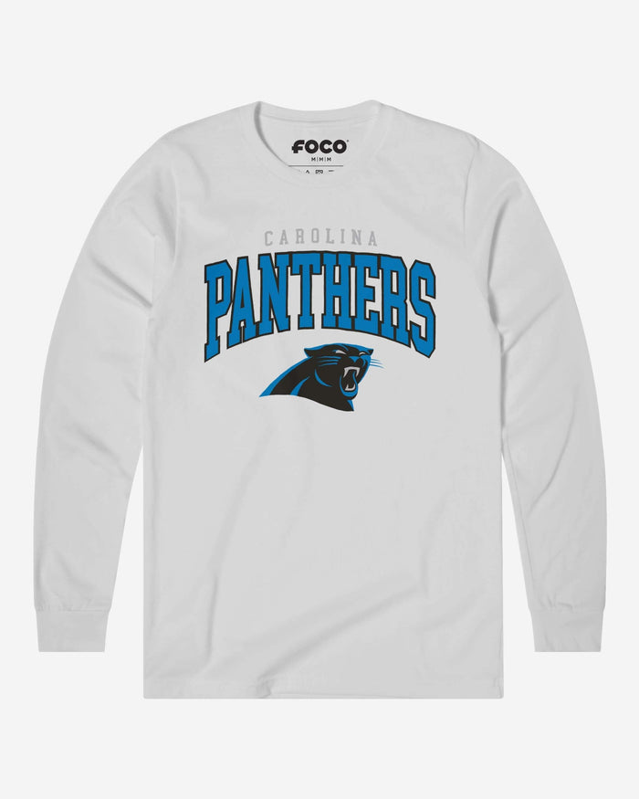 Carolina Panthers Classic Arched Logo Long Sleeve T-Shirt FOCO White S - FOCO.com